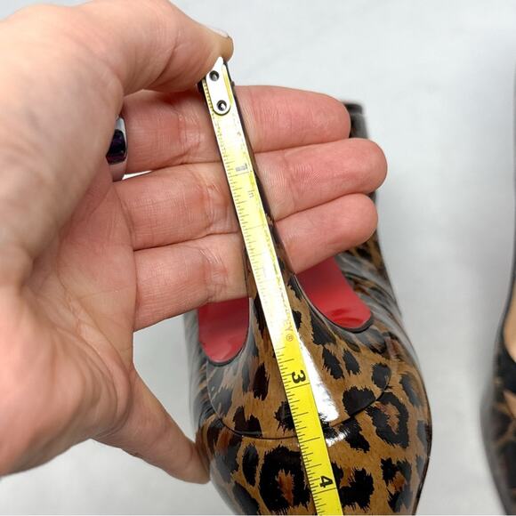 Christian Louboutin Vintage Miss Bunny Leopard Bow Patent Leather Pump Heel 38.5 - Picture 10 of 12